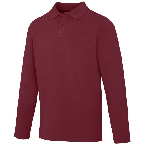 Polo publicitaire manches longues hommes 200g - OAKVILLE Bordeaux profond